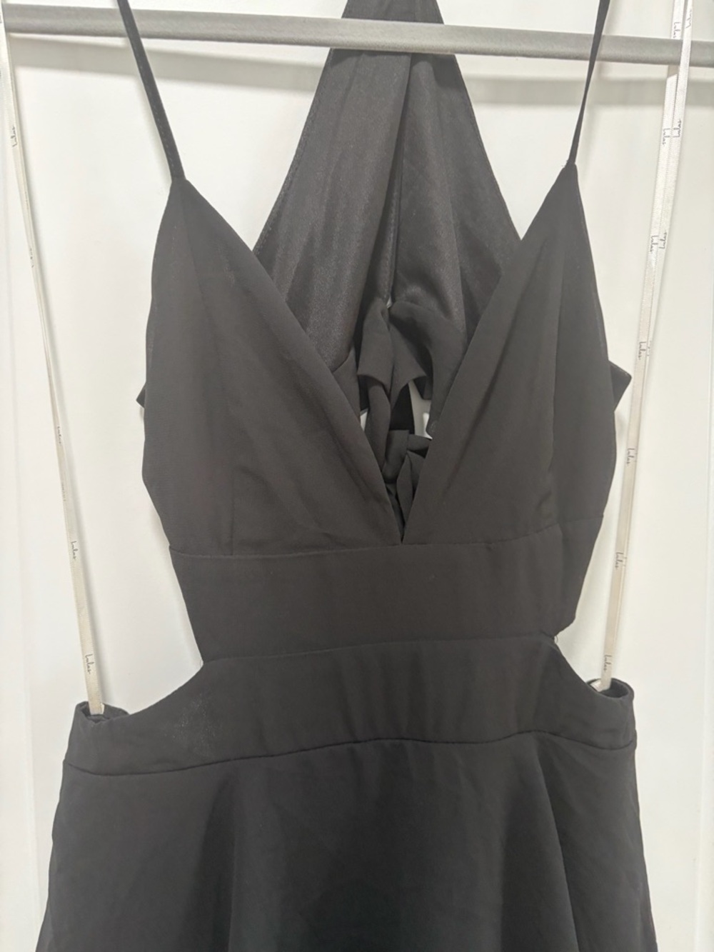Lulus Tier and Now NWT size Small Black Tie-Back Tiered Maxi Dress - Picture 5 of 13